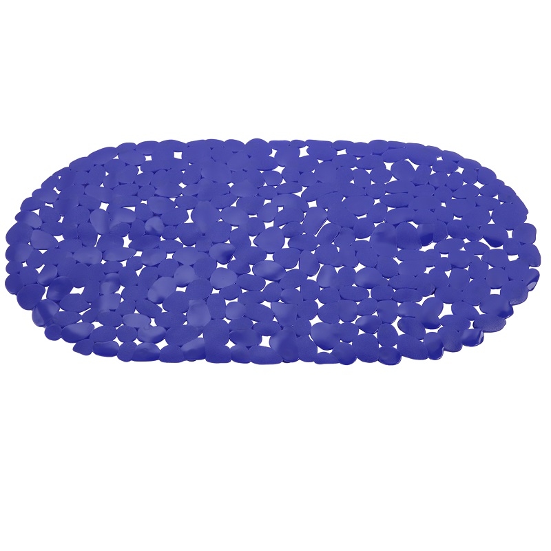Tappeto antiscivolo ovale in pvc 69x36 cm blu Feridras 280051-b