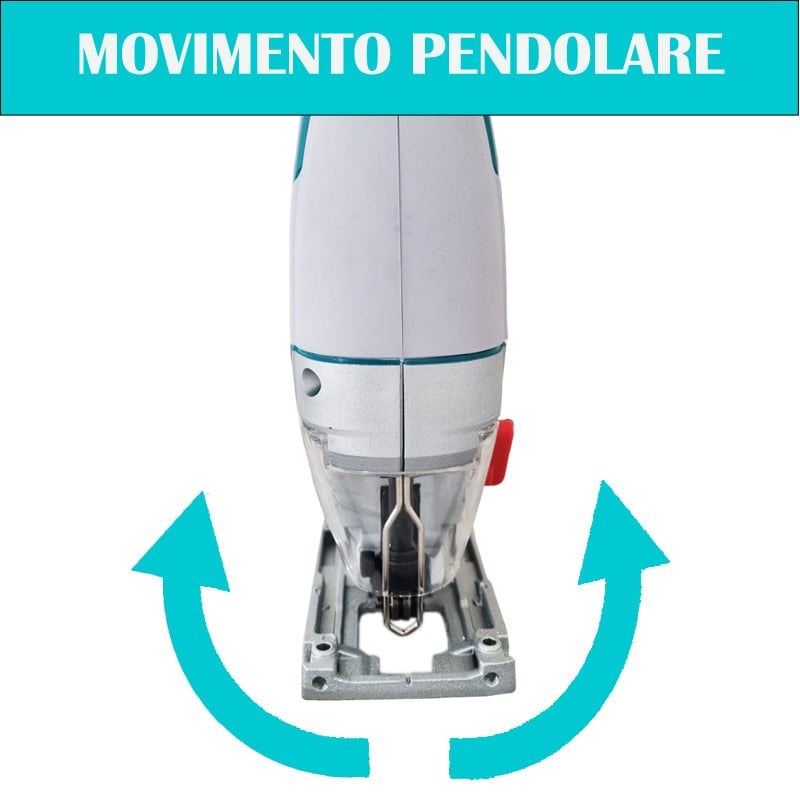 Rappresentazione del movimento pendolare del seghetto alternativo