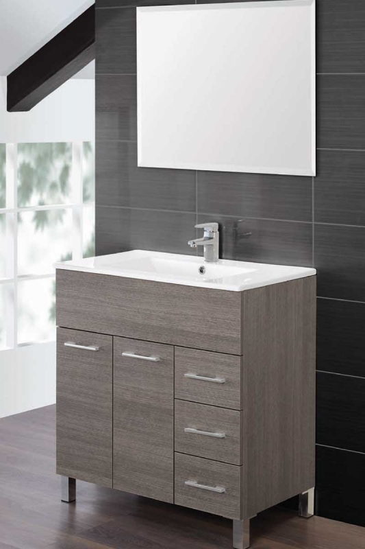 Mobile da bagno colore rovere scuro 80 cm Feridras Mondo 606032