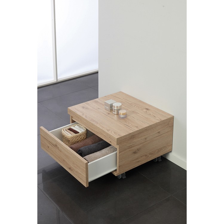 Cassettiera da bagno con ruote 58x29cm rovere Shelf Feridras