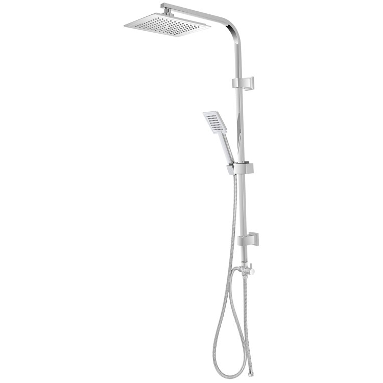 Colonna doccia H100cm in acciaio cromato con soffione quadrato Platinum Feridras