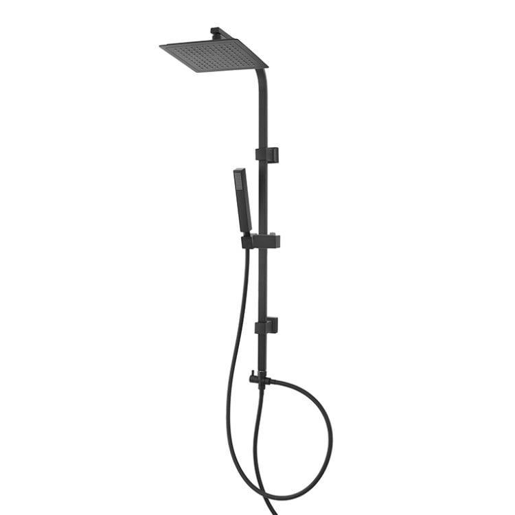 Colonna doccia H100cm acciaio nero opaco con soffione quadrato Platinum Feridras