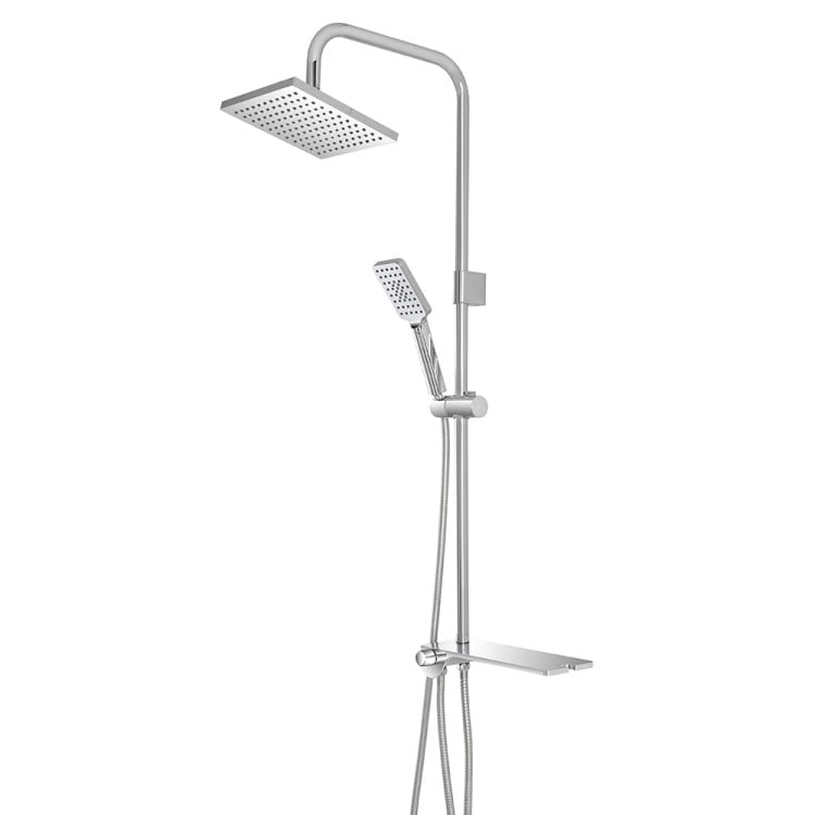 Colonna doccia H105cm in acciaio cromato con soffione quadrato Platinum Feridras