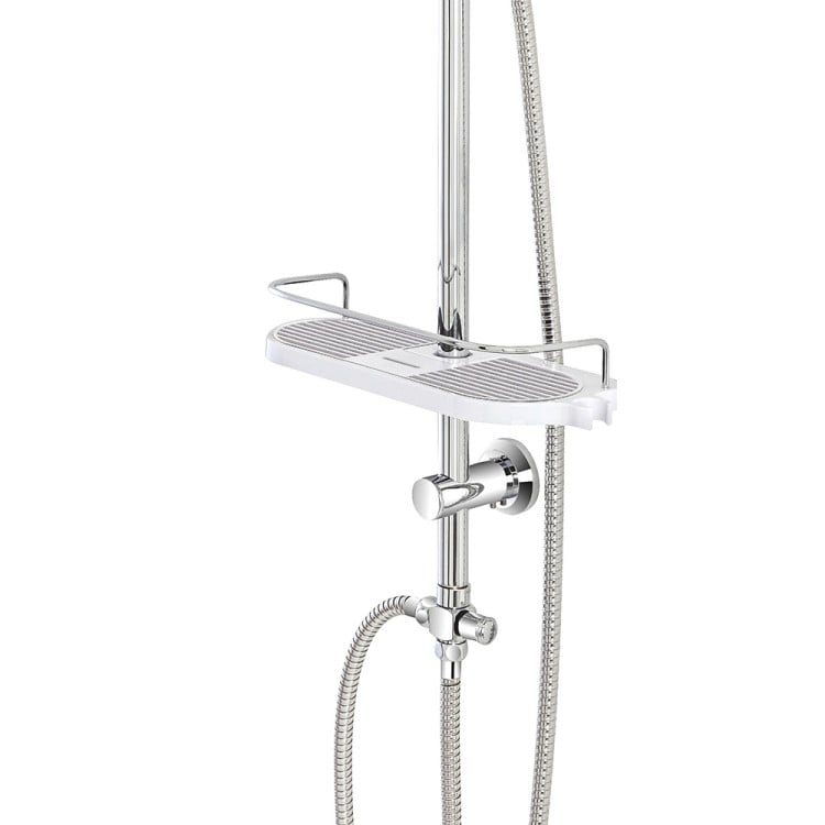 Colonna doccia H105cm in acciaio cromato con soffione tondo Platinum Feridras