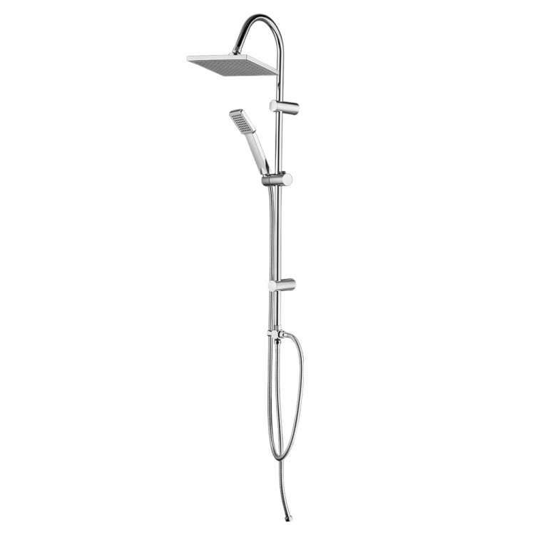 Colonna doccia H98cm in acciaio cromato con soffione quadrato Platinum Feridras