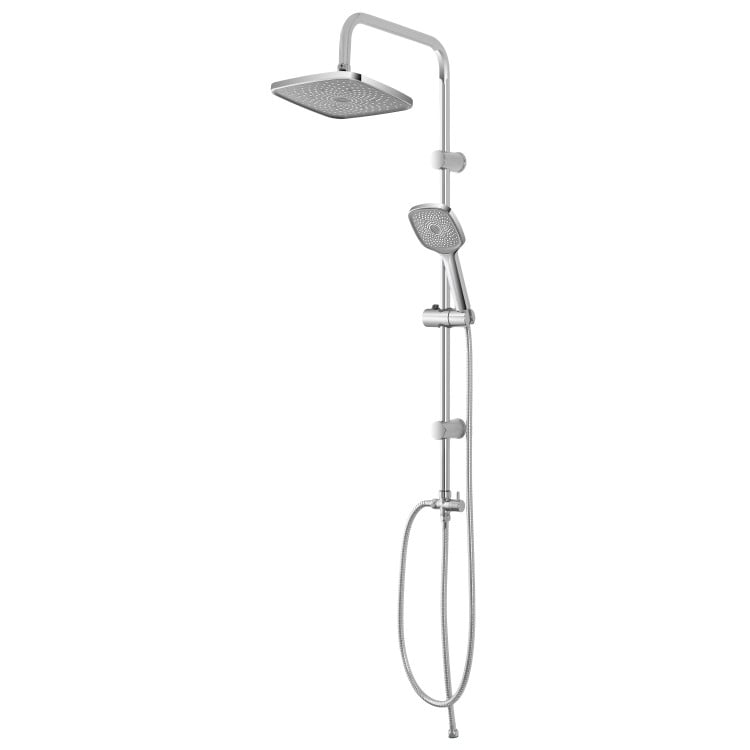 Colonna doccia H93cm in acciaio cromato con soffione quadrato Platinum Feridras