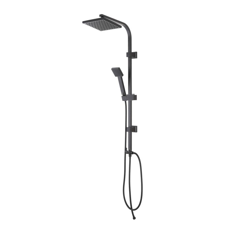 Colonna doccia H93cm acciaio nero opaco con soffione quadrato Platinum Feridras