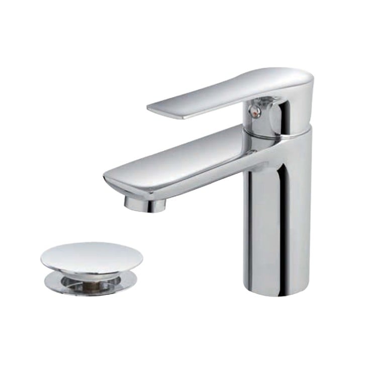 Miscelatore per lavabo in ottone cromato con piletta Flat Feridras