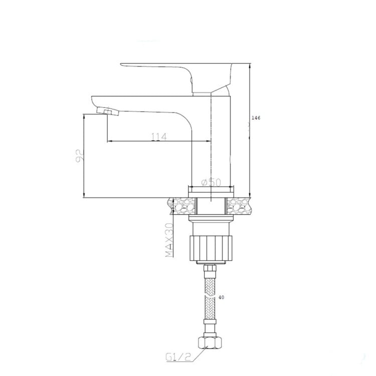 Miscelatore per lavabo in ottone cromato con piletta Flat Feridras