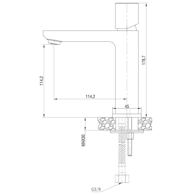 Miscelatore per lavabo in ottone cromato con piletta Lotus Feridras