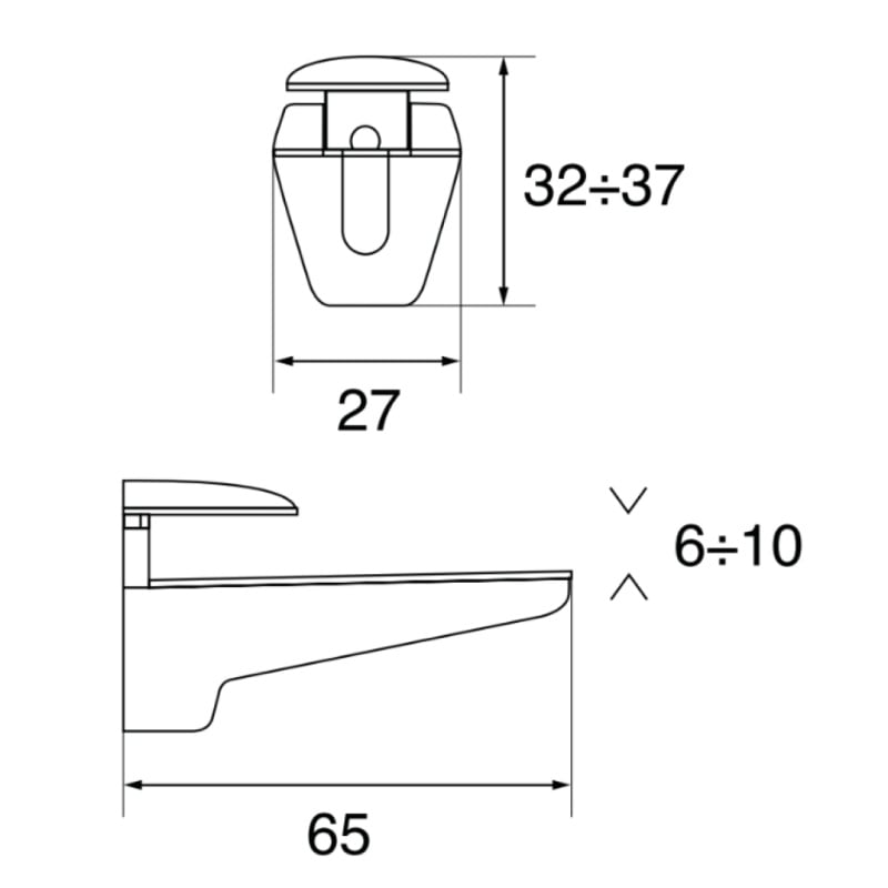 Reggimensola per vetro 10mm stile moderno Confalonieri