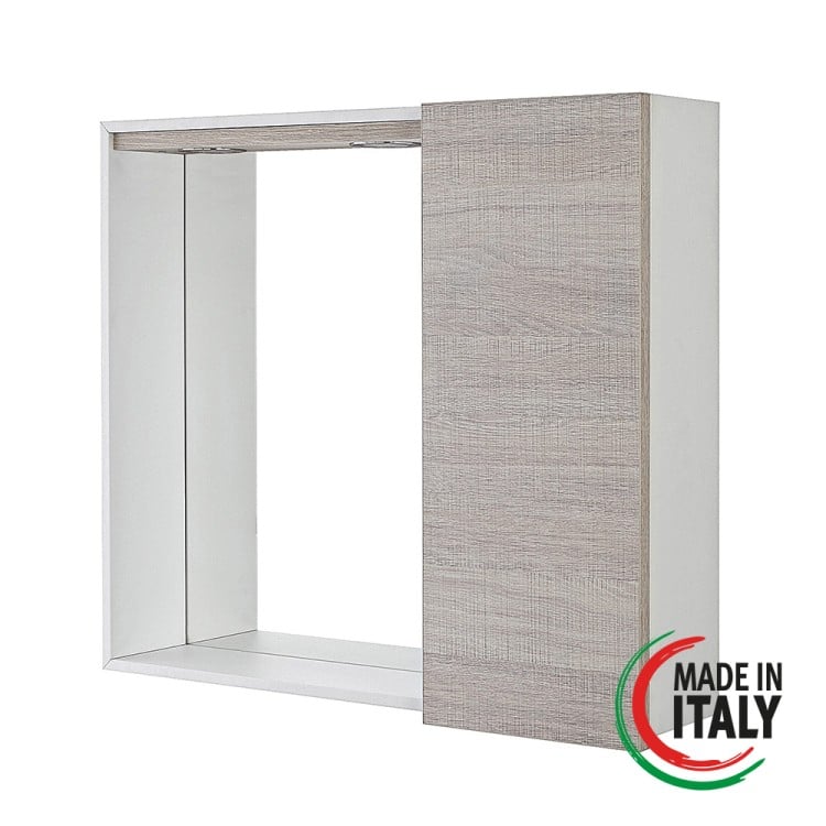 Specchiera da bagno rovere chiaro 68x61 cm con anta Mondo 2.0 Feridras