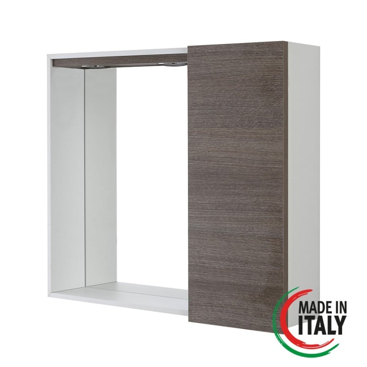 Specchiera da bagno rovere scuro 68x61 cm con anta Mondo 2.0 Feridras