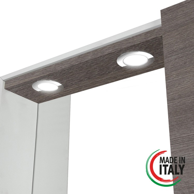 Specchiera da bagno rovere scuro 68x61 cm con anta Mondo 2.0 Feridras