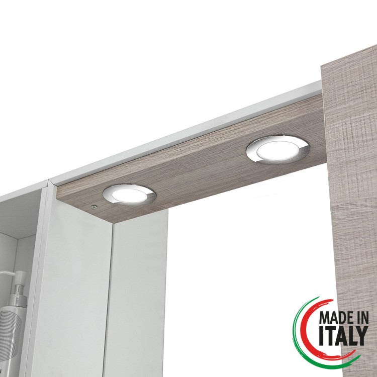 Specchiera da bagno rovere chiaro 91x61 cm con 2 ante Mondo 2.0 Feridras