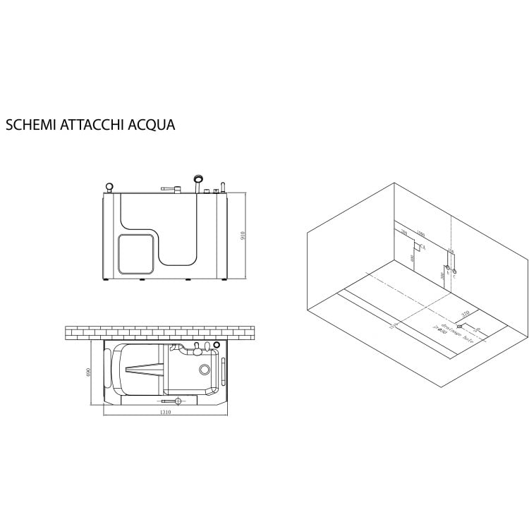 Vasca da bagno con sportello 130cm Velar Feridras