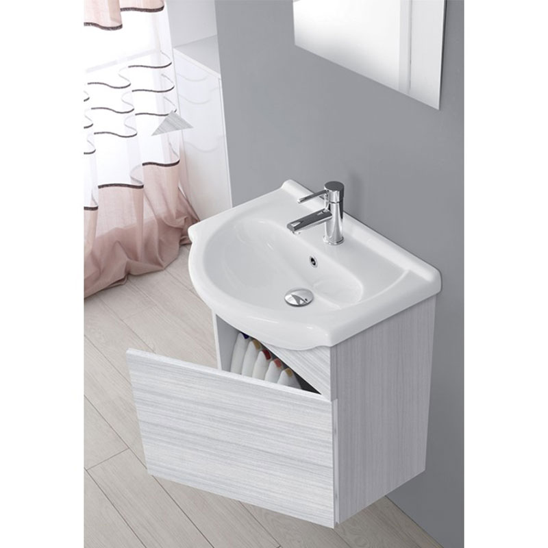 Mobile da bagno sospeso 55 cm 1 anta grigio Stella Feridras