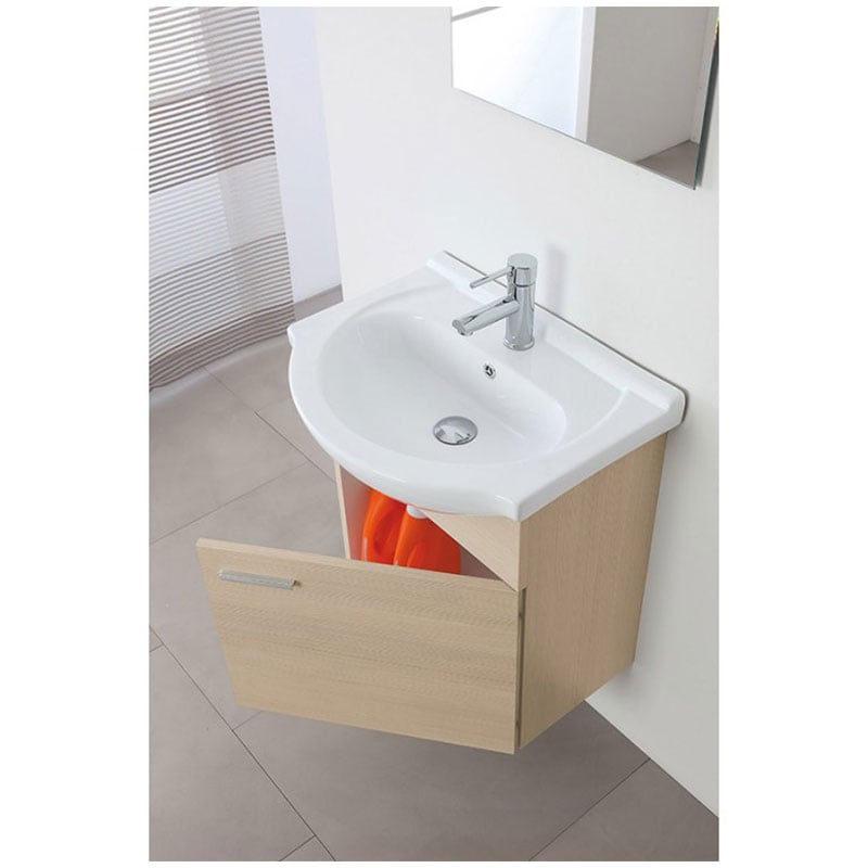 Mobile da bagno sospeso 55 cm 1 anta larice Stella Feridras