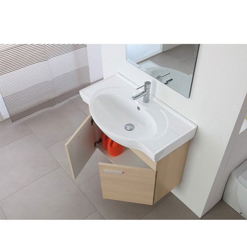 Mobile da bagno sospeso 80cm larice con 2 ante stella Feridras