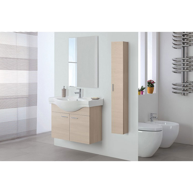 Mobile da bagno sospeso 80cm larice con 2 ante stella Feridras