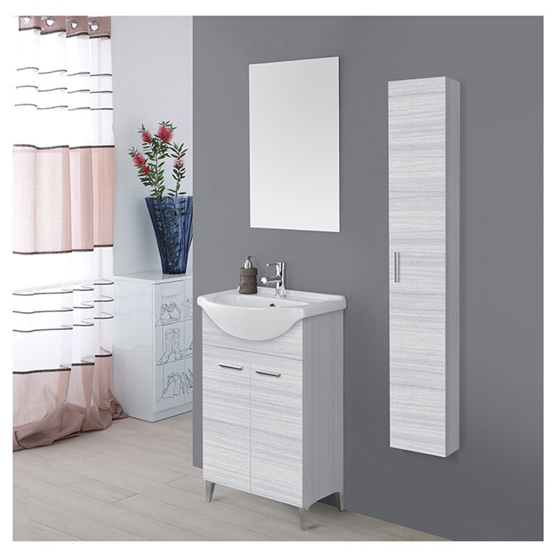 Mobile da bagno 55 cm 2 ante grigio Stella Feridras