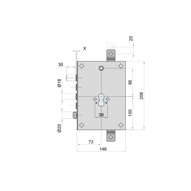 Serratura per porte blindate 73 mm Yale 135D1A03128