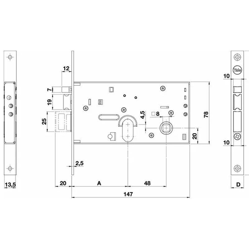 Serratura elettrica Yale 8570070080 70 mm